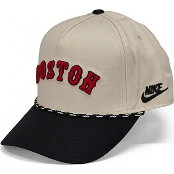 Beige och svart böjd keps snapback Rise Structured från Boston Red Sox MLB av Nike