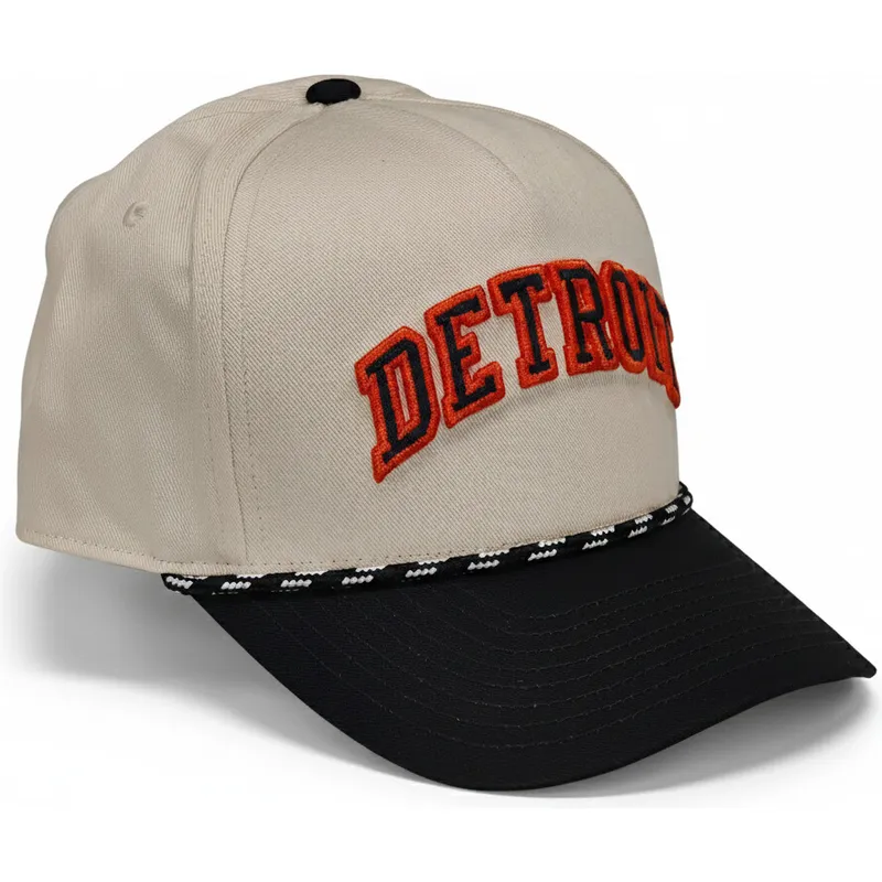 beige-und-schwarze-snapback-kappe-rise-structured-der-detroit-tigers-mlb-von-nike