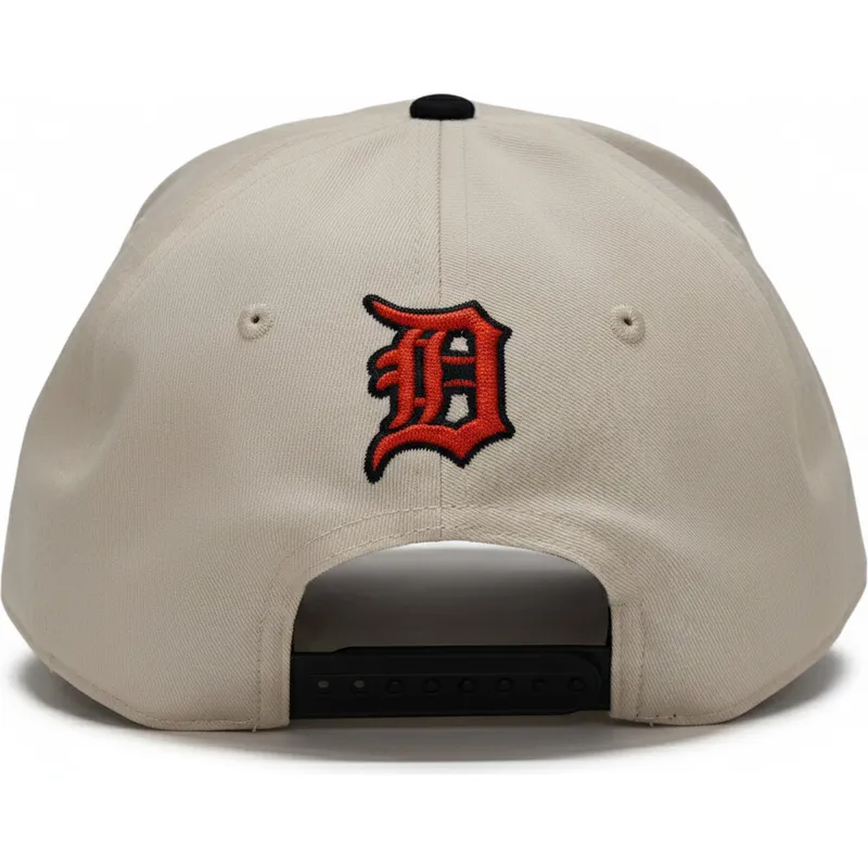 casquette-courbee-beige-et-noire-snapback-rise-structured-detroit-tigers-mlb-nike