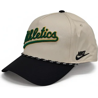 Beige och svart böjd keps snapback Rise Structured från Oakland Athletics MLB av Nike