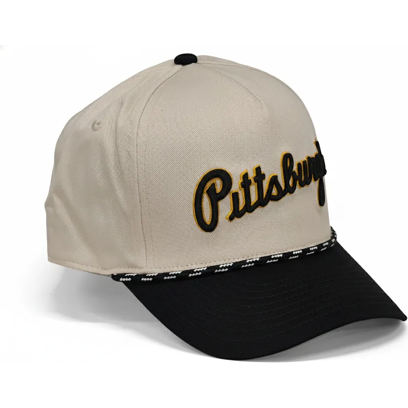 beige-und-schwarze-gebogene-snapback-kappe-rise-structured-der-pittsburgh-pirates-mlb-von-nike