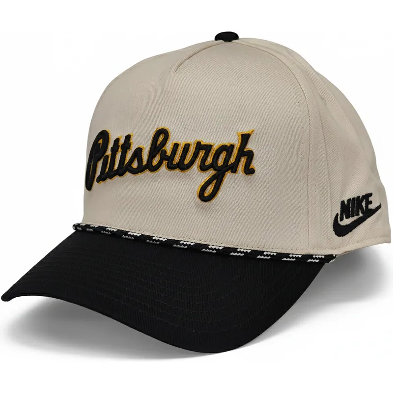 czapka-z-daszkiem-bezowo-czarna-snapback-rise-structured-pittsburgh-pirates-mlb-nike