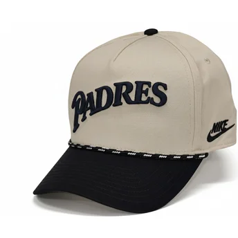 Casquette courbée beige et noire snapback Rise Structured San Diego Padres MLB Nike