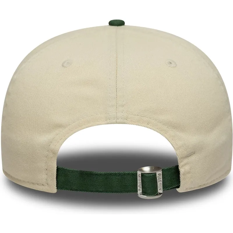 gorra-curva-beige-y-verde-ajustable-19twenty-washed-graphic-de-new-york-yankees-mlb-de-new-era