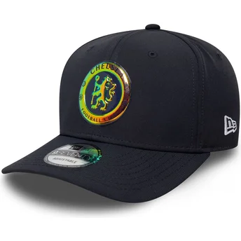 Gorra curva azul marino snapback 9SEVENTY Stretch Snap Iridiscent de Chelsea Football Club Premier League de New Era