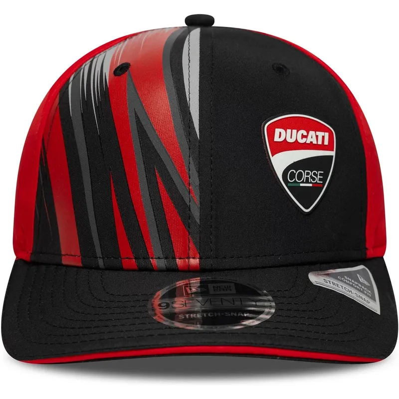 czarna-i-czerwona-zakrzywiona-czapka-snapback-9seventy-stretch-snap-print-ducati-motor-motogp-new-era