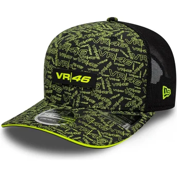 Cap izliekta black snapback 9SEVENTY Stretch Snap All Over Print no Valentino Rossi VR46 MotoGP no New Era