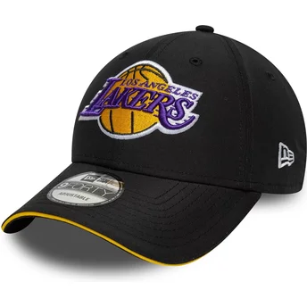 Svart justerbar böjd keps 9FORTY Microfibre från Los Angeles Lakers NBA av New Era