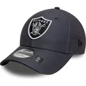 casquette-courbee-grise-ajustable-9forty-microfibre-las-vegas-raiders-nfl-new-era