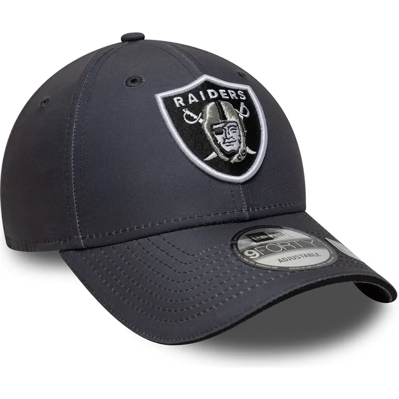 graue-verstellbare-curved-cap-9forty-microfibre-der-las-vegas-raiders-nfl-von-new-era