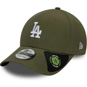 Gorra curva verde ajustable 9FORTY Recycled Midi de Los Angeles Dodgers MLB de New Era