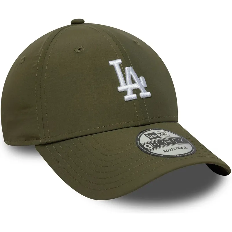casquette-courbee-verte-ajustable-9forty-recycled-midi-los-angeles-dodgers-mlb-new-era