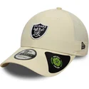 beige-verstellbare-curved-cap-9forty-recycled-midi-der-las-vegas-raiders-nfl-von-new-era