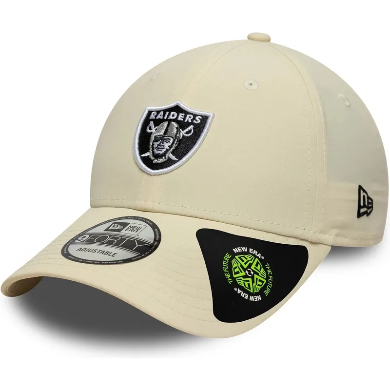 casquette-courbee-beige-ajustable-9forty-recycled-midi-las-vegas-raiders-nfl-new-era