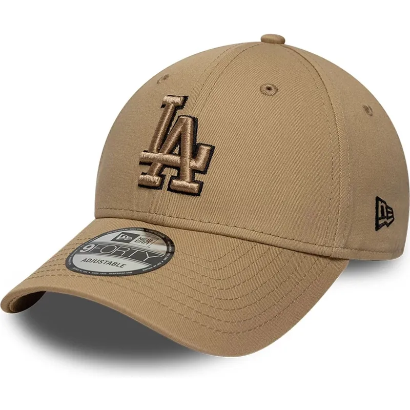 gorra-curva-marron-ajustable-con-logo-marron-9forty-outline-de-los-angeles-dodgers-mlb-de-new-era