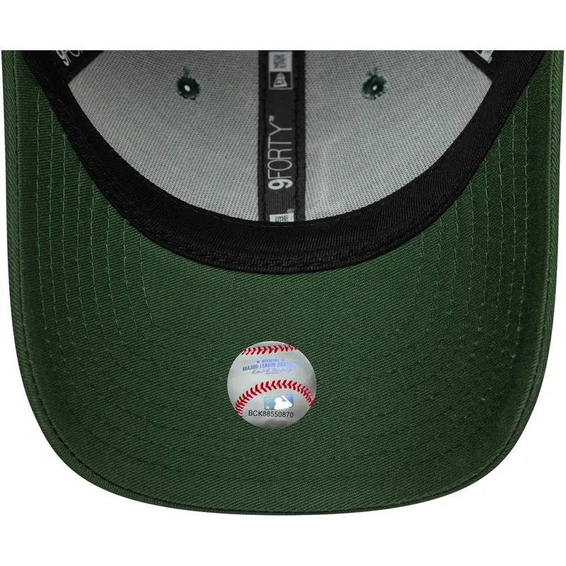 casquette-courbee-verte-ajustable-avec-logo-vert-9forty-league-essential-los-angeles-dodgers-mlb-new-era