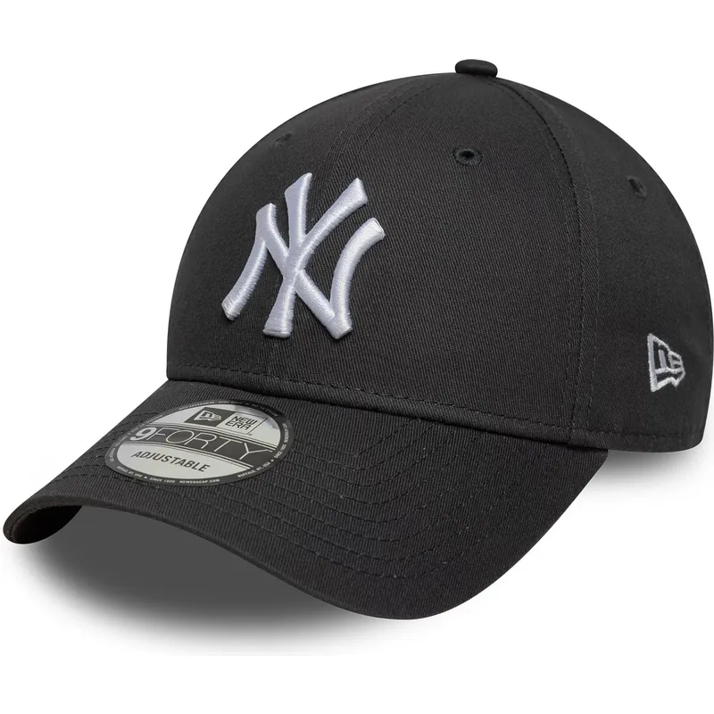 gorra-curva-gris-ajustable-9forty-league-essential-de-new-york-yankees-mlb-de-new-era