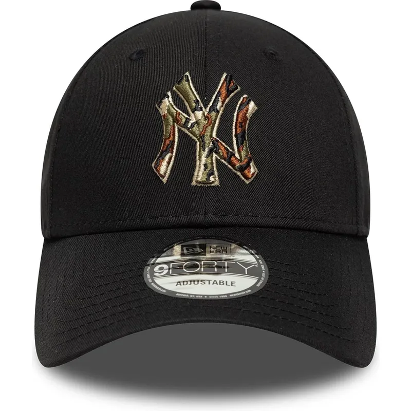 cepur-izliekta-melns-regulejams-9forty-camo-infill-no-new-york-yankees-mlb-no-new-era