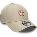 new-era-curved-brim-9forty-streetweear-associazione-sportiva-roma-serie-a-beige-adjustable-cap