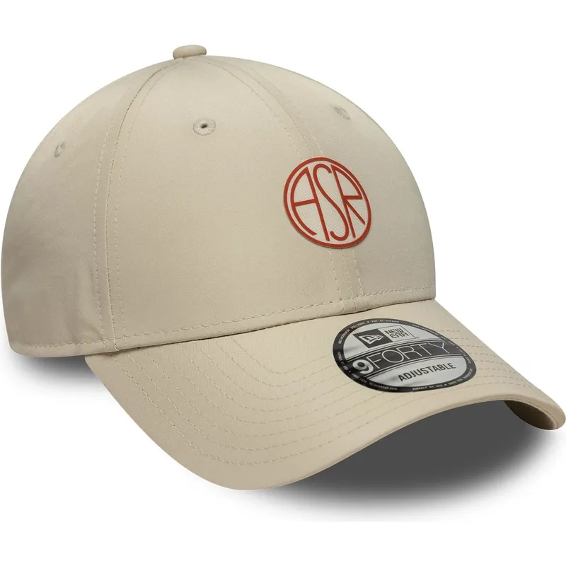 new-era-curved-brim-9forty-streetweear-associazione-sportiva-roma-serie-a-beige-adjustable-cap