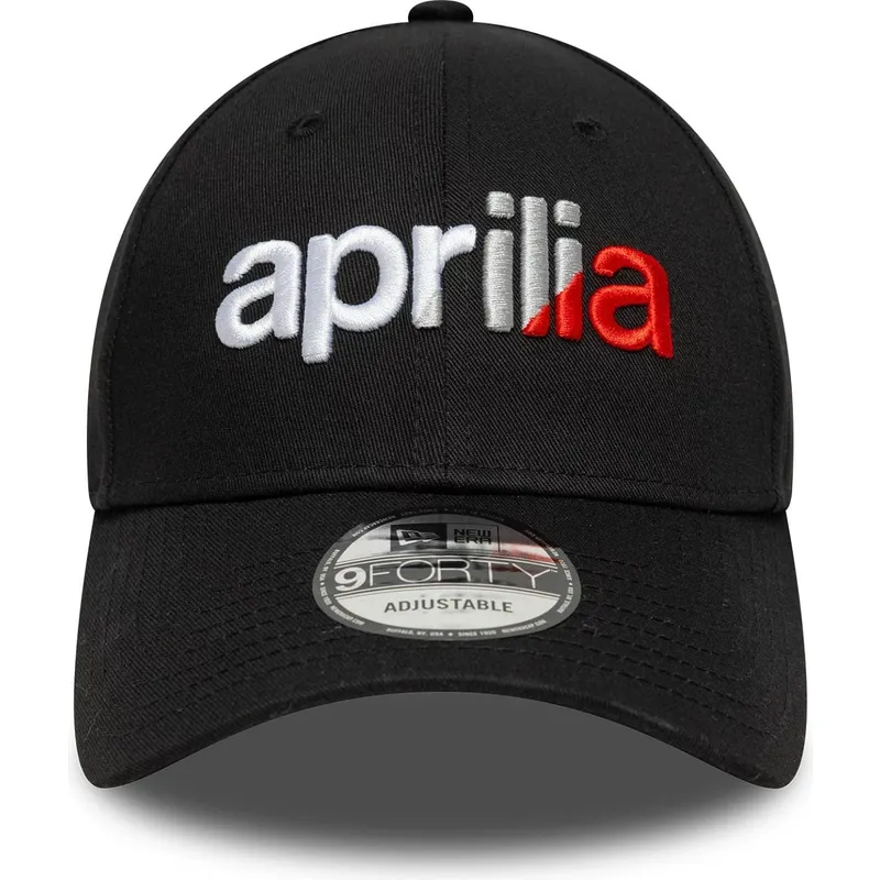 schwarze-verstellbare-curved-cap-9forty-wordmark-aprilia-piaggio-von-new-era