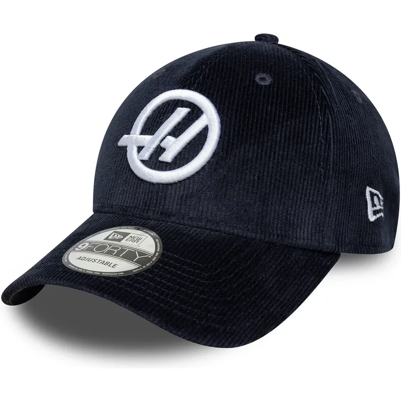 casquette-courbee-bleue-marine-ajustable-9forty-cord-haas-f1-team-formula-1-new-era