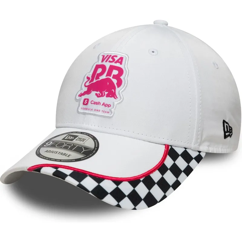 cap-izliekta-white-snapback-9forty-checkerboard-no-racing-bulls-f1-team-formula-1-no-new-era