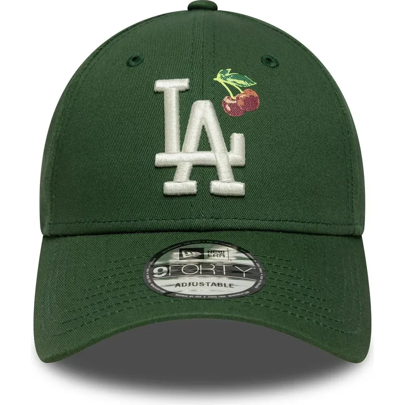 grune-verstellbare-curved-cap-9forty-fruit-icon-der-los-angeles-dodgers-mlb-von-new-era