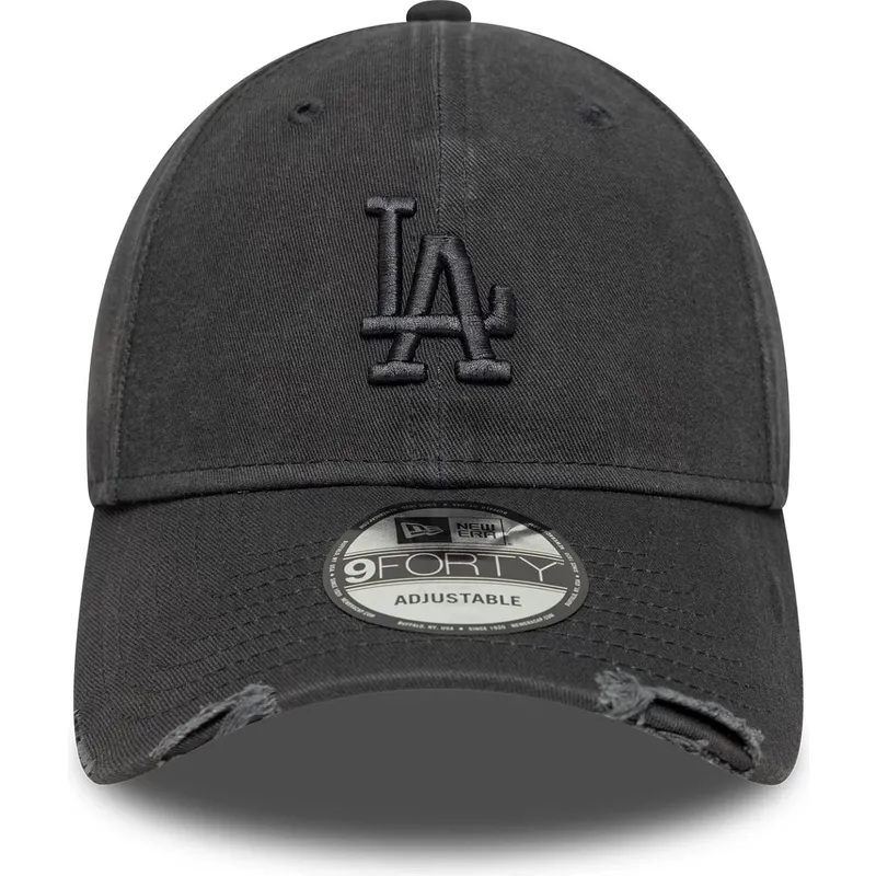 szara-regulowana-czapka-z-zakrzywionym-daszkiem-z-szarym-logo-9forty-wash-distress-los-angeles-dodgers-mlb-new-era