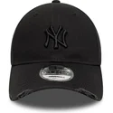 cepur-izliekta-melns-regulejams-9forty-wash-distress-no-new-york-yankees-mlb-no-new-era