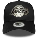 casquette-courbee-noire-snapback-9forty-e-frame-metallic-los-angeles-lakers-nba-new-era