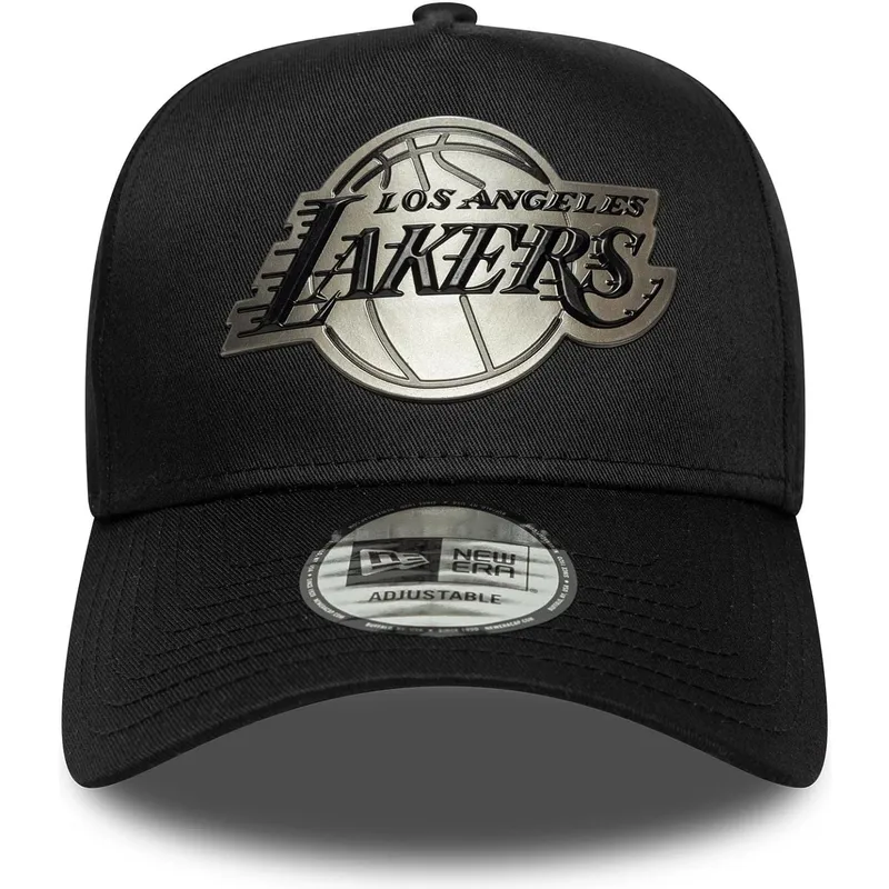 cap-izliekta-black-snapback-9forty-e-frame-metallic-no-los-angeles-lakers-nba-no-new-era