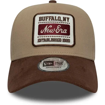 Braune verstellbare Curved Cap 9FORTY E Frame Patch Suede von New Era