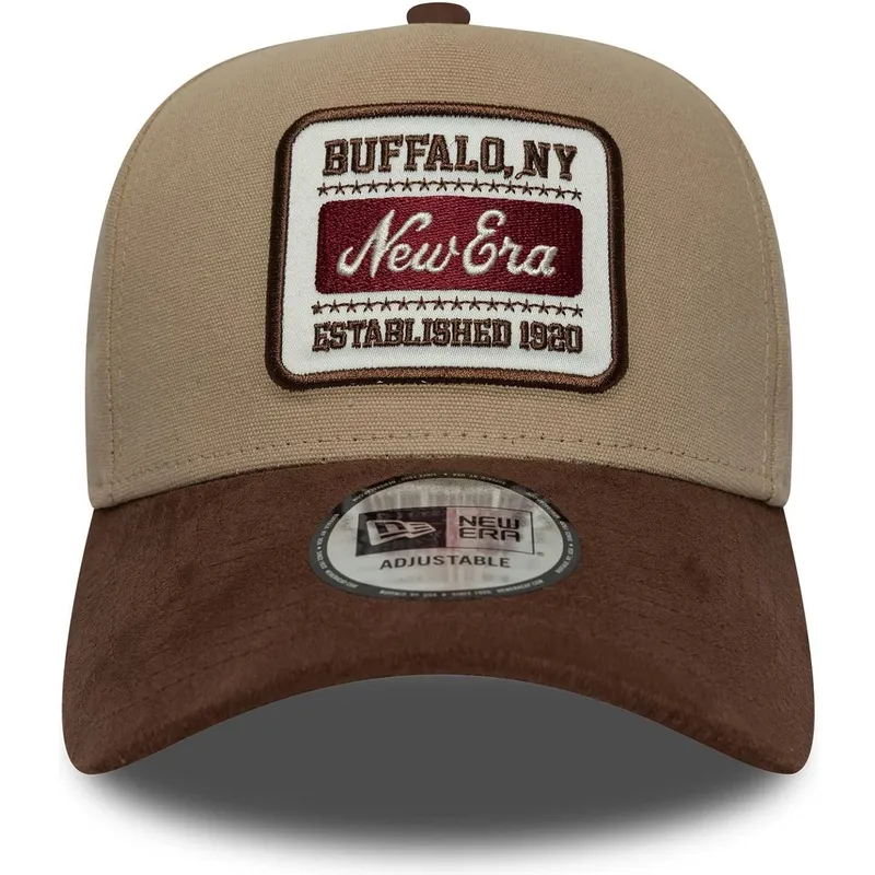 cepur-izliekta-bruns-regulejams-9forty-e-frame-patch-suede-no-new-era