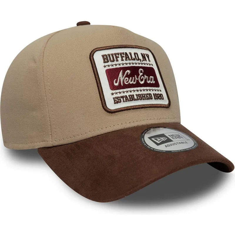 cepur-izliekta-bruns-regulejams-9forty-e-frame-patch-suede-no-new-era