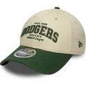 casquette-courbee-beige-et-verte-ajustable-9forty-m-crown-wordmark-los-angeles-dodgers-mlb-new-era