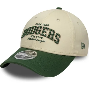 Cepur izliekta bēšs regulējama lente 9FORTY M-Crown Wordmark no Los Angeles Dodgers MLB no New Era