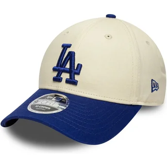 Beżowo-niebieska czapka z zakrzywionym daszkiem snapback 9FORTY M-Crown Los Angeles Dodgers MLB New Era