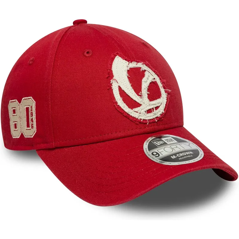 cepur-izliekta-sarkans-snapback-9forty-m-crown-80th-year-no-vespa-piaggio-no-new-era