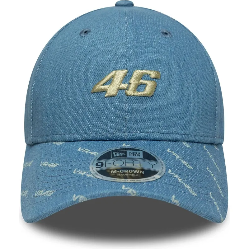 cepur-izliekta-zils-snapback-9forty-m-crown-denim-no-valentino-rossi-vr46-motogp-no-new-era