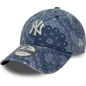 casquette-courbee-bleue-ajustable-9twenty-washed-paisley-new-york-yankees-mlb-new-era
