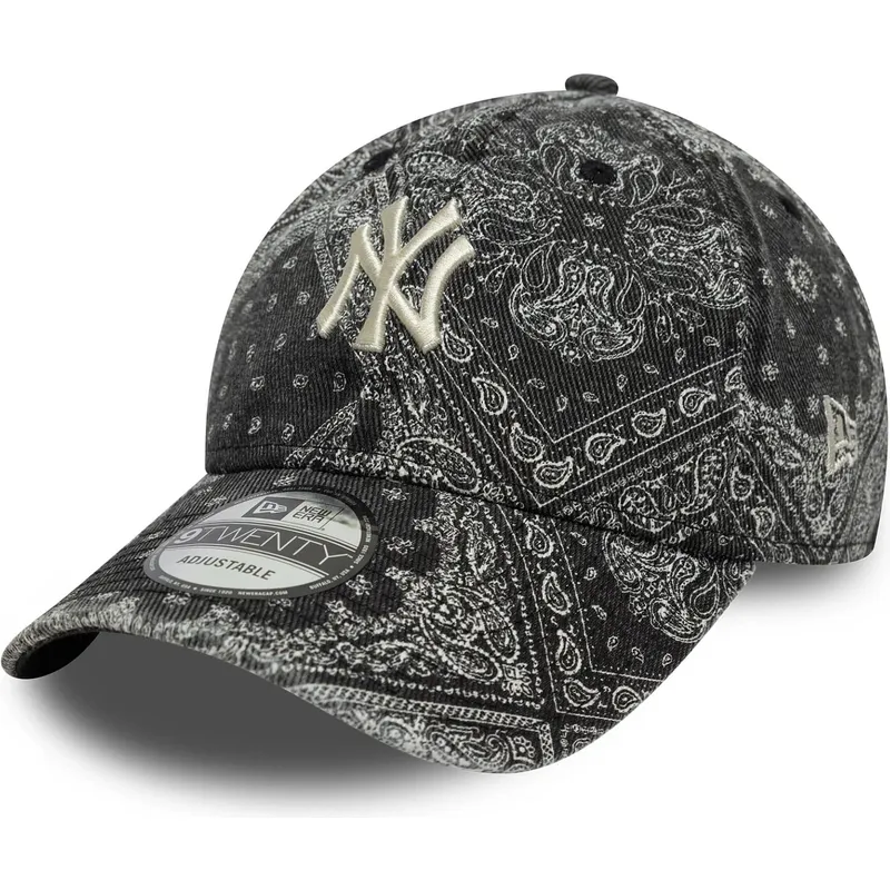 svart-bojd-justerbar-keps-9twenty-washed-paisley-fran-new-york-yankees-mlb-av-new-era