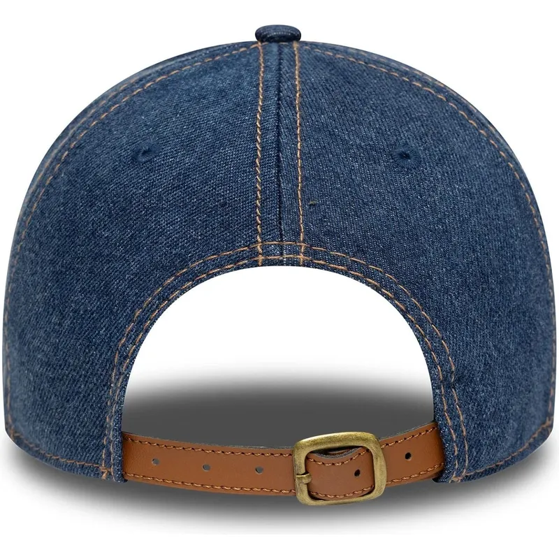 cepur-izliekta-zils-regulejams-9twenty-denim-distress-no-new-york-yankees-mlb-no-new-era