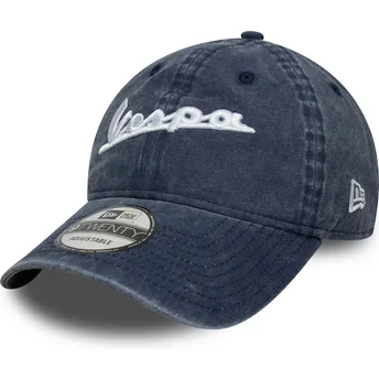 New Era Curved Brim 9TWENTY Washed Vespa Piaggio Blue Adjustable Cap