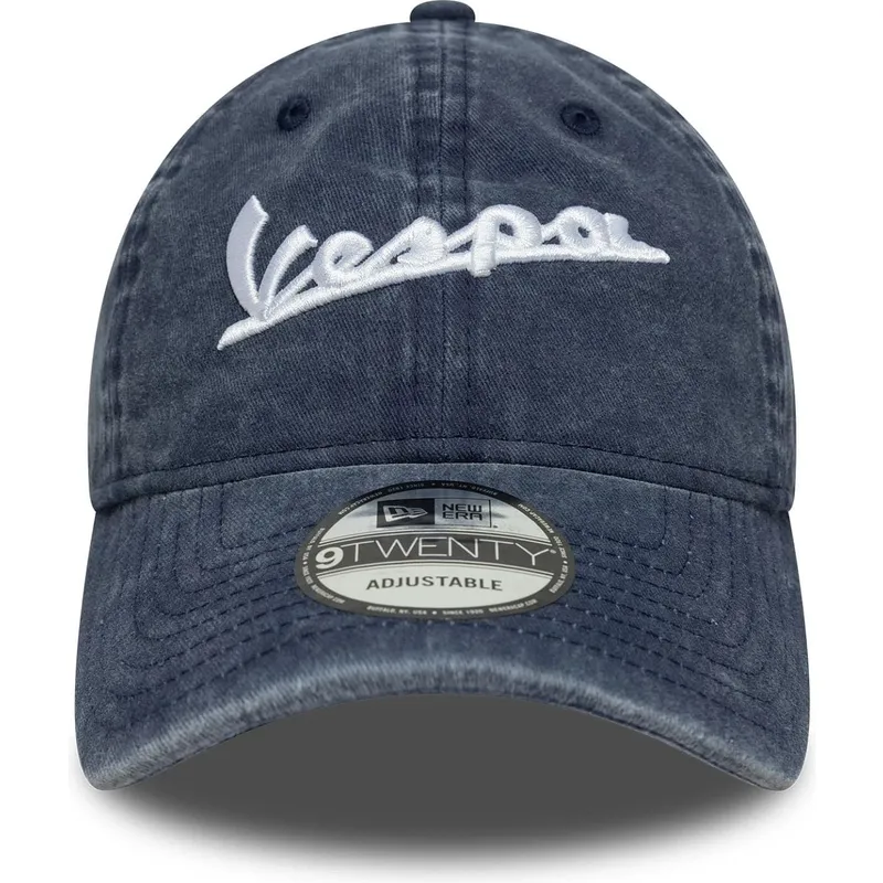 casquette-courbee-bleue-ajustable-9twenty-washed-vespa-piaggio-new-era