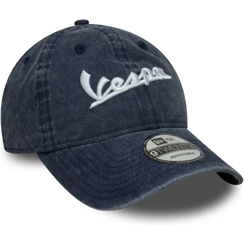 casquette-courbee-bleue-ajustable-9twenty-washed-vespa-piaggio-new-era