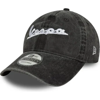Casquette courbée noire ajustable 9TWENTY Washed Vespa Piaggio New Era