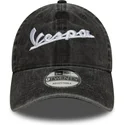 casquette-courbee-noire-ajustable-9twenty-washed-vespa-piaggio-new-era