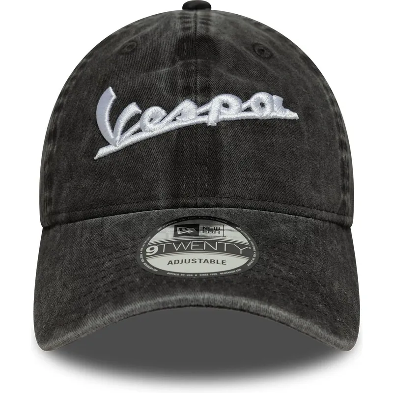 casquette-courbee-noire-ajustable-9twenty-washed-vespa-piaggio-new-era