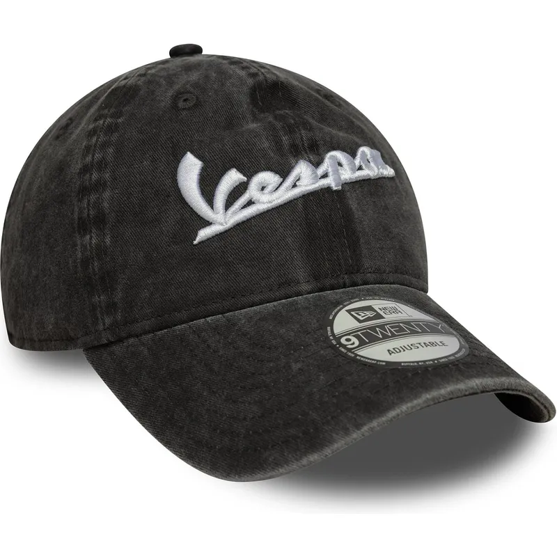 cepur-izliekta-melns-regulejams-9twenty-washed-no-vespa-piaggio-no-new-era